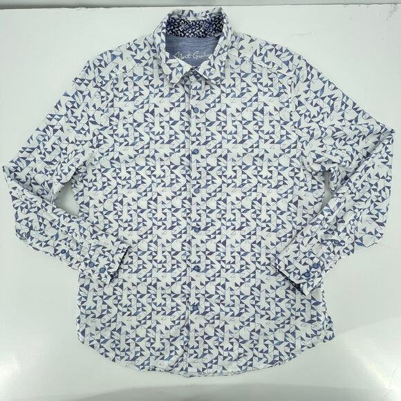 Robert Graham Men's Clarksville Long Sleeve Shirt, Button Down Geo Pattern Sz. L - Picture 9 of 10